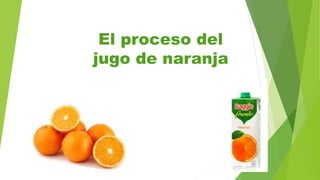 El proceso del
jugo de naranja
 