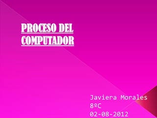 PROCESO DEL
COMPUTADOR




              Javiera Morales
              8ºC
              02-08-2012
 