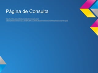 Página de Consulta
http://turnkey.taiwantrade.com.tw/showpage.asp?
subid=063&fdname=FOOD+MANUFACTURING&pagename=Planta+de+produccion+de+pan
 