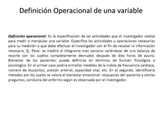 Definición Operacional de una variable
 