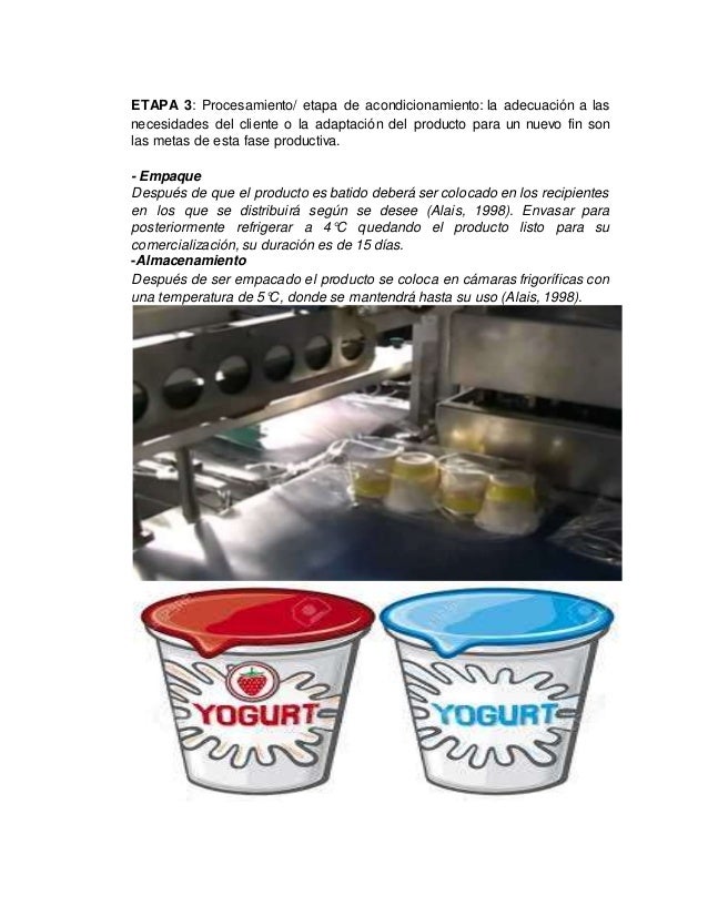 PROCESO DE PRODUCCION YOGURT A NIVEL INDUSTRIAL