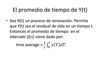 El promedio de tiempo de Y(t) 