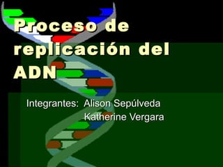Proceso de replicación del ADN  Integrantes:  Alison Sepúlveda Katherine Vergara 