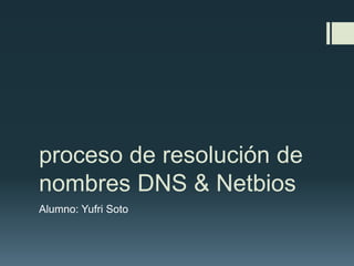 proceso de resolución de
nombres DNS & Netbios
Alumno: Yufri Soto
 