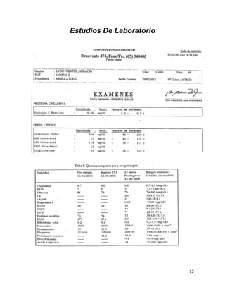 12 
Estudios De Laboratorio 
 