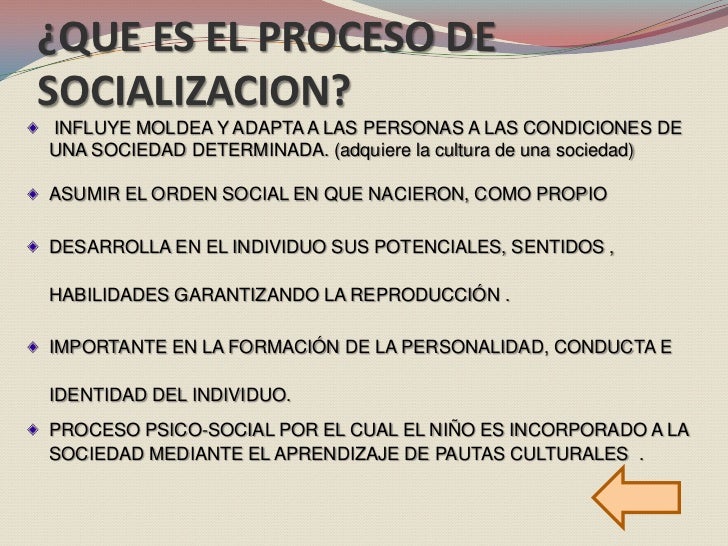 Proceso de socializacion.