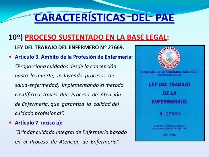 ASPECTOS GENERALES DEL PROCESO ATENCIÓN DE ENFERMERIA PAE 2011