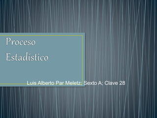 Luis Alberto Par Meletz; Sexto A; Clave 28
 