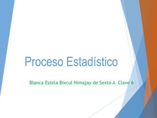 Proceso Estadístico
Blanca Estela Bixcul Nimajay de Sexto A Clave 6
 