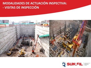 MODALIDADES DE ACTUACIÓN INSPECTIVA:
- VISITAS DE INSPECCIÓN
 