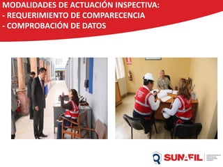 MODALIDADES DE ACTUACIÓN INSPECTIVA:
- REQUERIMIENTO DE COMPARECENCIA
- COMPROBACIÓN DE DATOS
 