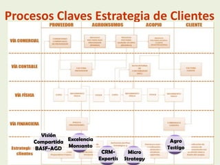 Procesos Claves Estrategia de Clientes

Visión
Compartida Excelencia
BASF-AGD Monsanto

CRMExpertis

Micro
Strategy

Agro
Testigo

 