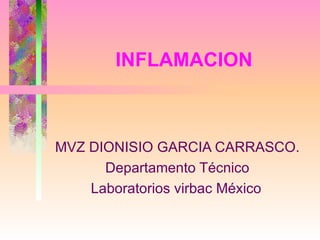 INFLAMACION MVZ DIONISIO GARCIA CARRASCO. Departamento Técnico Laboratorios virbac México   