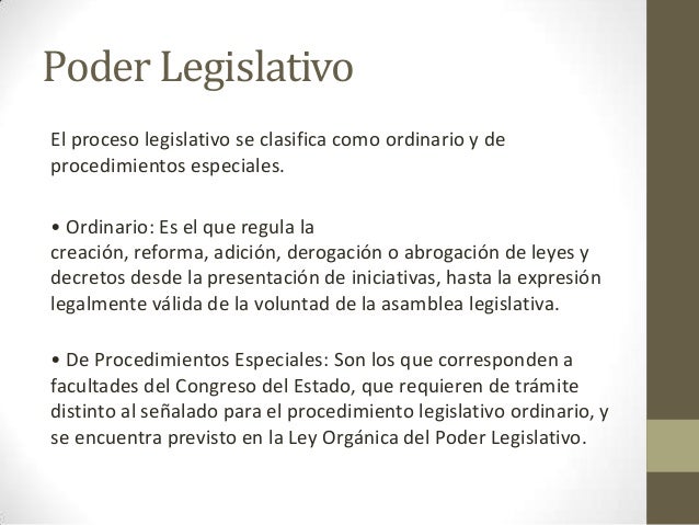 Proceso Poder Legislativo Estatal y Federal