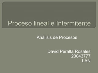 Análisis de Procesos
David Peralta Rosales
20043777
LAN
 