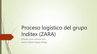 Proceso logístico del grupo
Inditex (ZARA)
Docente: Junior Astonita Cano
Alumno: Deiner Villegas Villegas
 