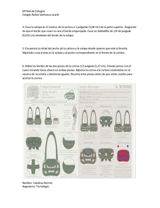 Proceso para realizar una cartera de cuero