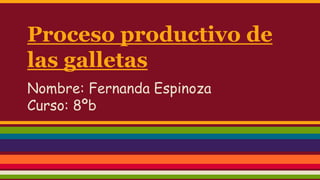 Proceso productivo de
las galletas
Nombre: Fernanda Espinoza
Curso: 8ºb
 