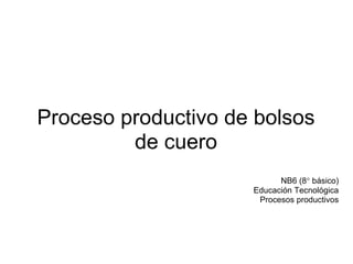 Proceso productivo de bolsos
         de cuero
                           NB6 (8° básico)
                     Educación Tecnológica
                      Procesos productivos
 
