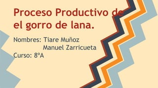 Proceso Productivo de
el gorro de lana.
Nombres: Tiare Muñoz
Manuel Zarricueta
Curso: 8ºA
 
