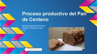 Proceso productivo del Pan
de Centeno
Nombre:Catalina Del Canto
Profesor: Eduardo Uribe
8°A
 