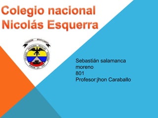 Sebastián salamanca
moreno
801
Profesor:jhon Caraballo
 