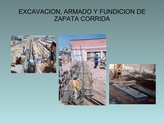 EXCAVACION, ARMADO Y FUNDICION DE ZAPATA CORRIDA 