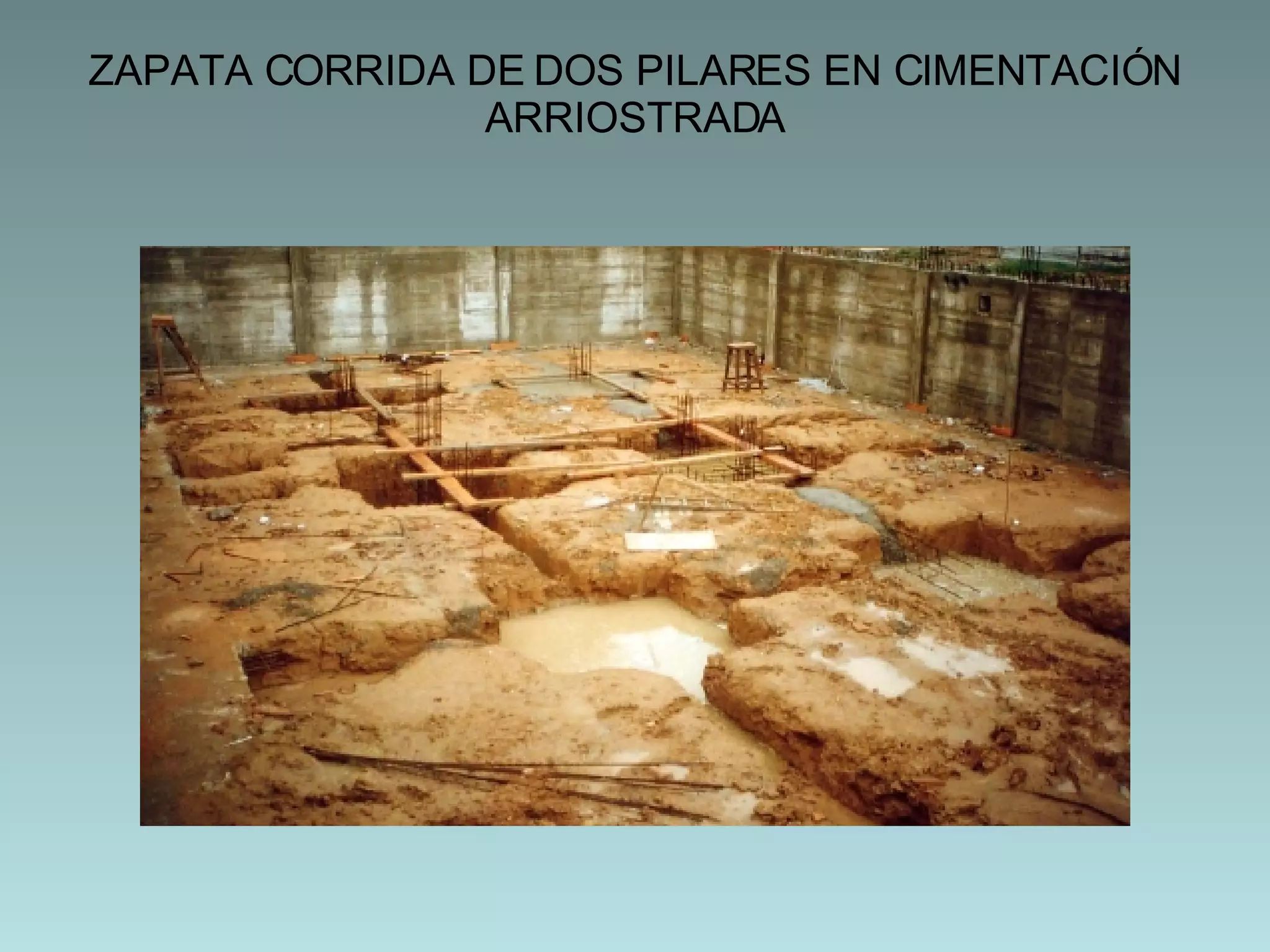 ZAPATA CORRIDA DE DOS PILARES EN CIMENTACIÓN ARRIOSTRADA 