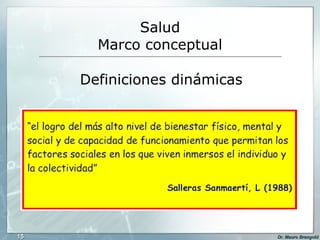 Salud Marco conceptual Definiciones dinámicas 