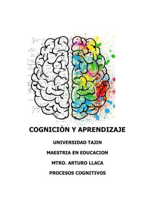 COGNICIÓN Y APRENDIZAJE
UNIVERSIDAD TAJIN
MAESTRIA EN EDUCACION
MTRO. ARTURO LLACA
PROCESOS COGNITIVOS
 