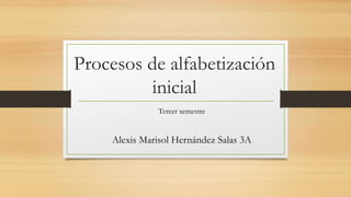 Procesos de alfabetización
inicial
Tercer semestre
Alexis Marisol Hernández Salas 3A
 