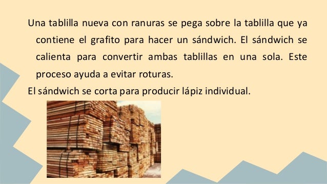 Procesos de elaboración del lápiz
