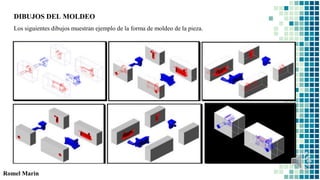 Los siguientes dibujos muestran ejemplo de la forma de moldeo de la pieza.
DIBUJOS DEL MOLDEO
Romel Marin
 