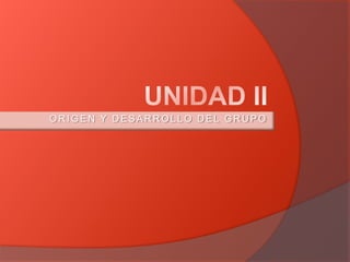ORIGEN Y DESARROLLO DEL GRUPO
 