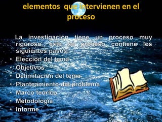 elementos que intervienen en el
proceso
 