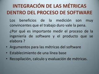 Métricas de Proceso y proyecto de software