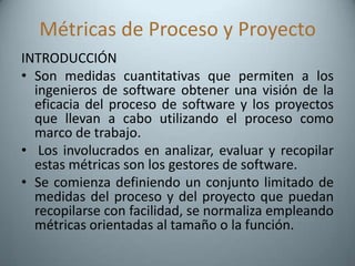 Métricas de Proceso y proyecto de software