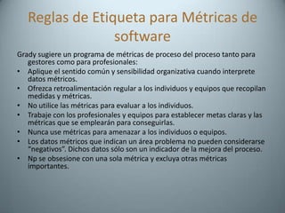 Métricas de Proceso y proyecto de software