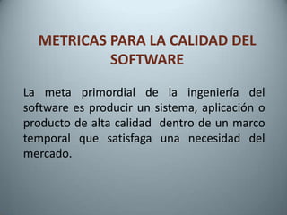 Métricas de Proceso y proyecto de software Slide 17
