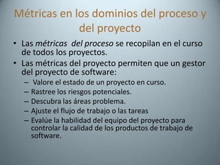 Métricas de Proceso y proyecto de software Slide 5