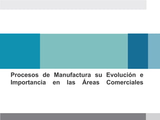 Procesos de Manufactura su Evolución e
Importancia en las Áreas Comerciales
 