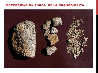 METEORIZACIÓN FÍSICA DE LA GRANODIORITA
 