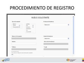 PROCEDIMIENTO DE REGISTRO
 