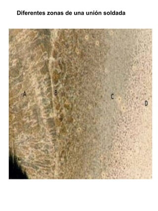 Diferentes zonas de una unión soldada

 