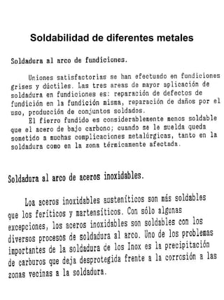 Soldabilidad de diferentes metales

 