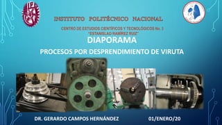 DR. GERARDO CAMPOS HERNÁNDEZ 01/ENERO/20
DIAPORAMA
PROCESOS POR DESPRENDIMIENTO DE VIRUTA
 
