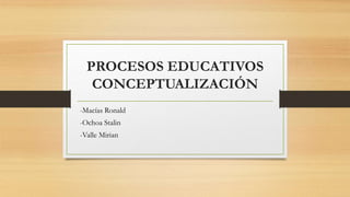 PROCESOS EDUCATIVOS
CONCEPTUALIZACIÓN
-Macías Ronald
-Ochoa Stalin
-Valle Mirian
 