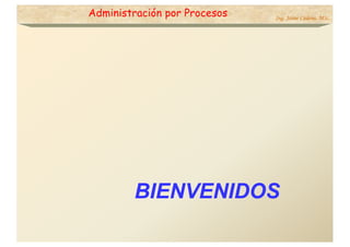 Administración por Procesos Ing. Jaime Cadena, MSc.
BIENVENIDOS
 