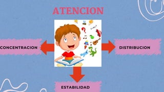 ATENCION
DISTRIBUCION
ESTABILIDAD
CONCENTRACION
 