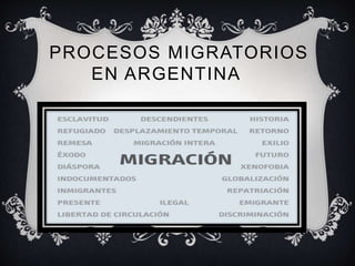 PROCESOS MIGRATORIOS
EN ARGENTINA
 